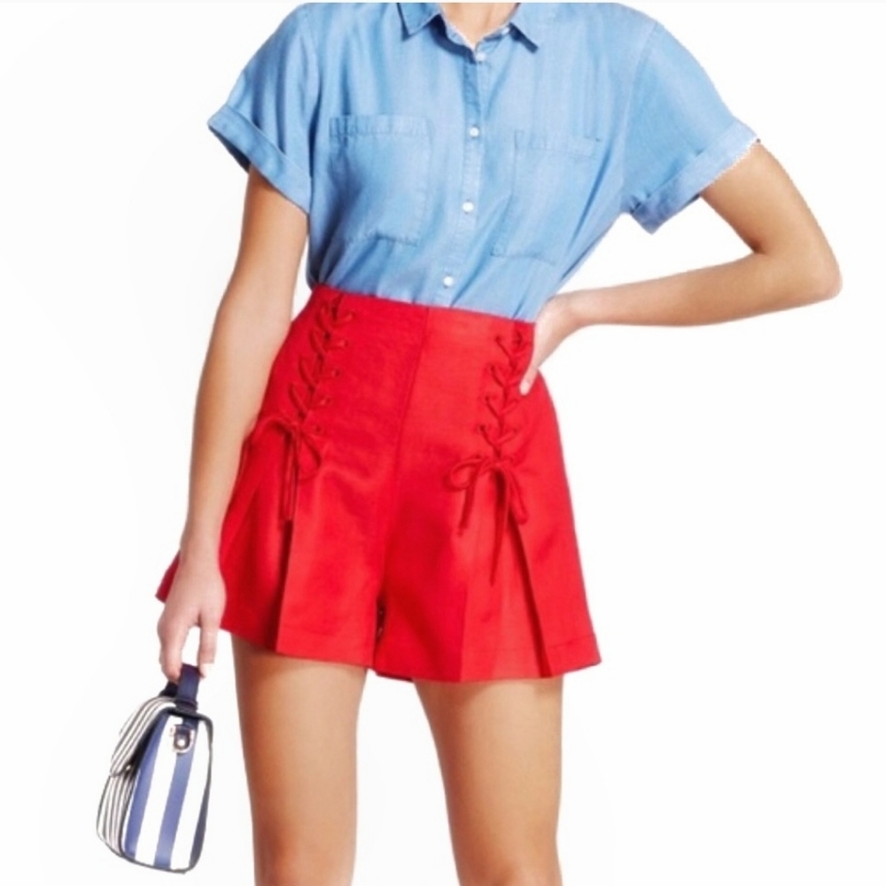 #33 Target corset lace up linen short